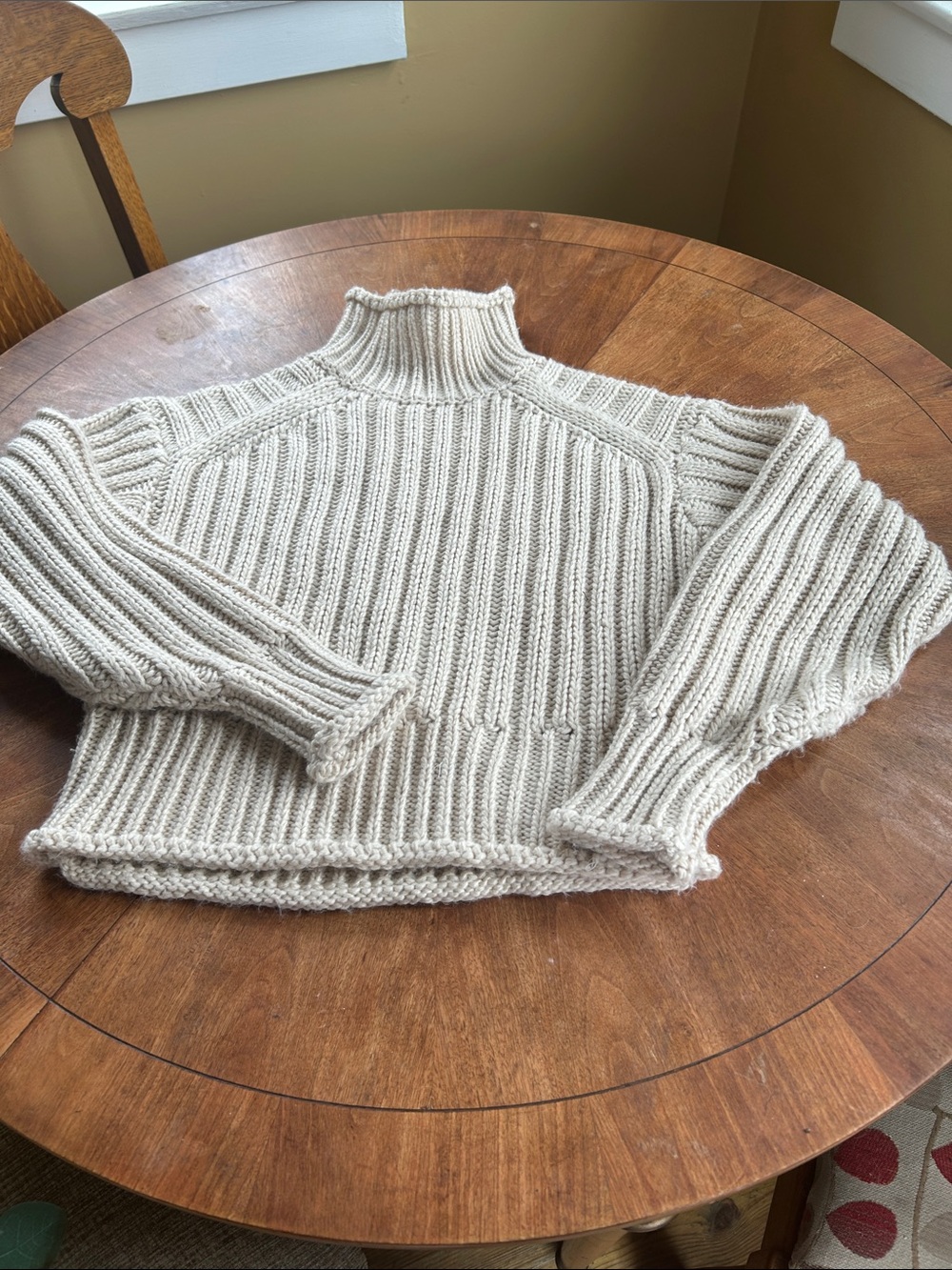 Woman’s knit spillover high neck sweater, New